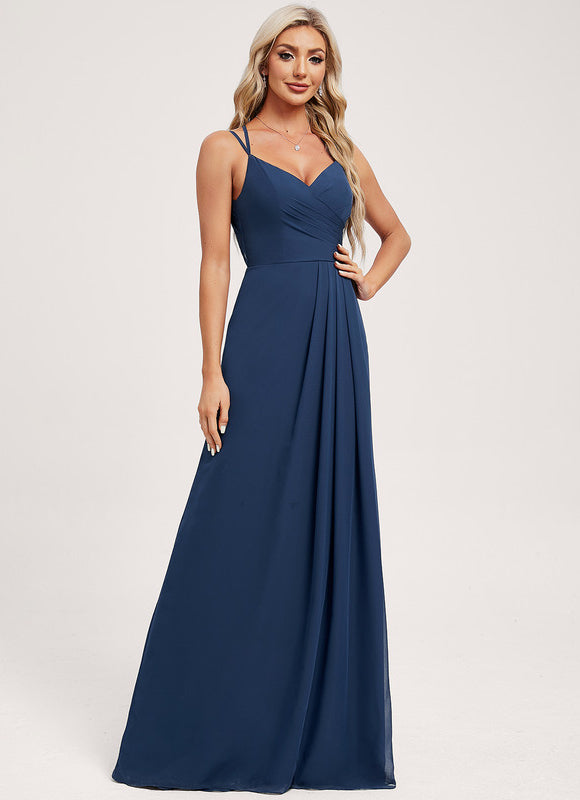 Robe Demoiselle D'Honneur Mousseline Beige