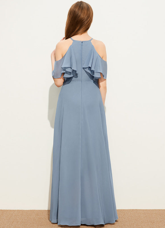 Robe Demoiselle D'Honneur Flottante Prune - gallery 4