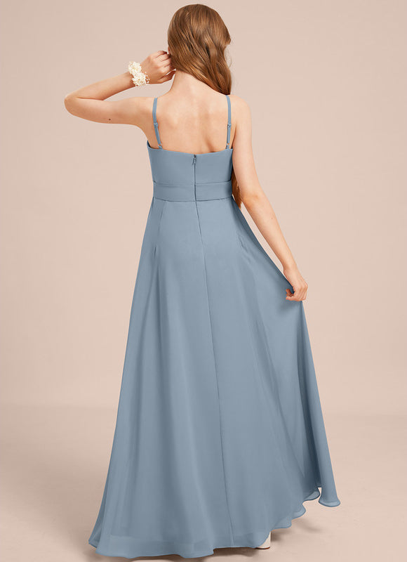 Robe Demoiselle D'Honneur Mousseline Ciel - gallery 3