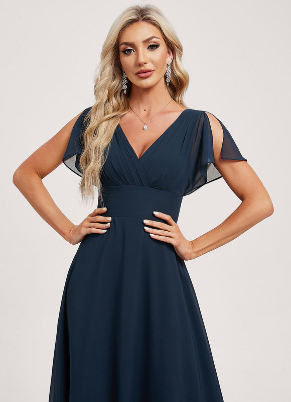 Robe Demoiselle D'Honneur Mousseline Beige - gallery 3