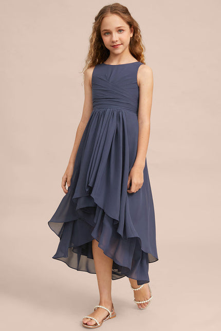 Robe Demoiselle D'Honneur Nuit Marine Fluide