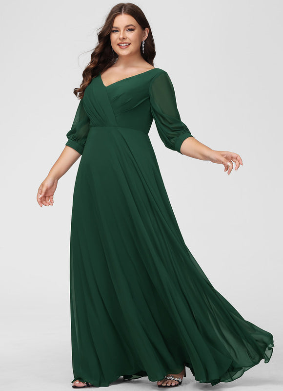 Robe Demoiselle D'Honneur À Volants Rose Pâle - gallery 6