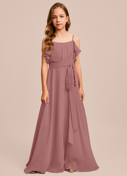 Robe Demoiselle D'Honneur Mousseline Ciel