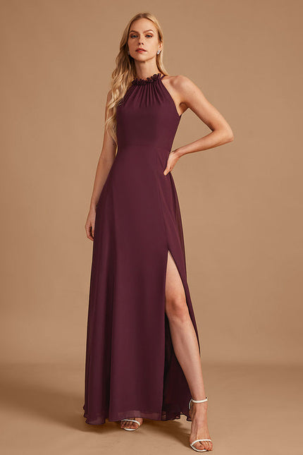 Robe Demoiselle D'Honneur Verte Lueur Flottante