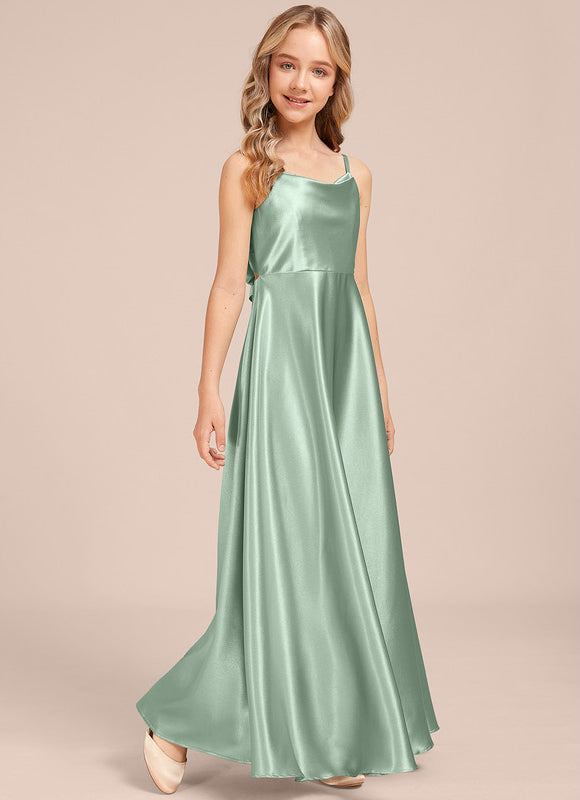 Robe Demoiselle D'Honneur Satin Menthe - gallery 5