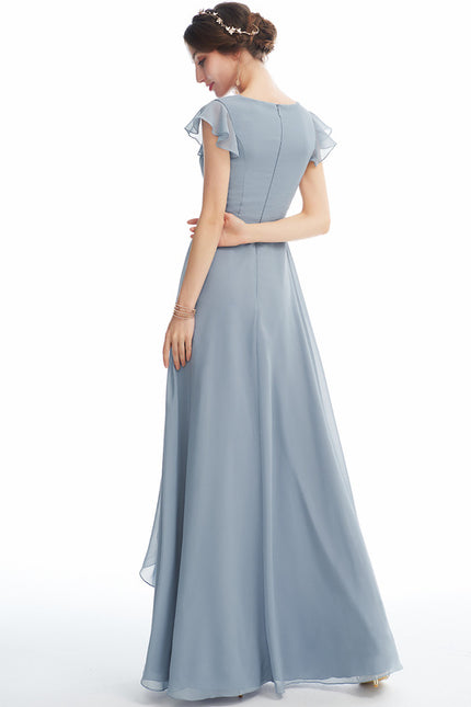 Robe Demoiselle D'Honneur À Volants Rose Pâle - gallery 1