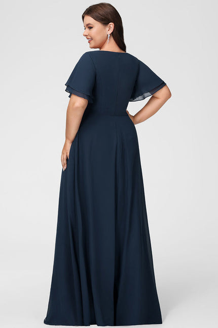 Robe Demoiselle D'Honneur Mousseline Beige - gallery 7