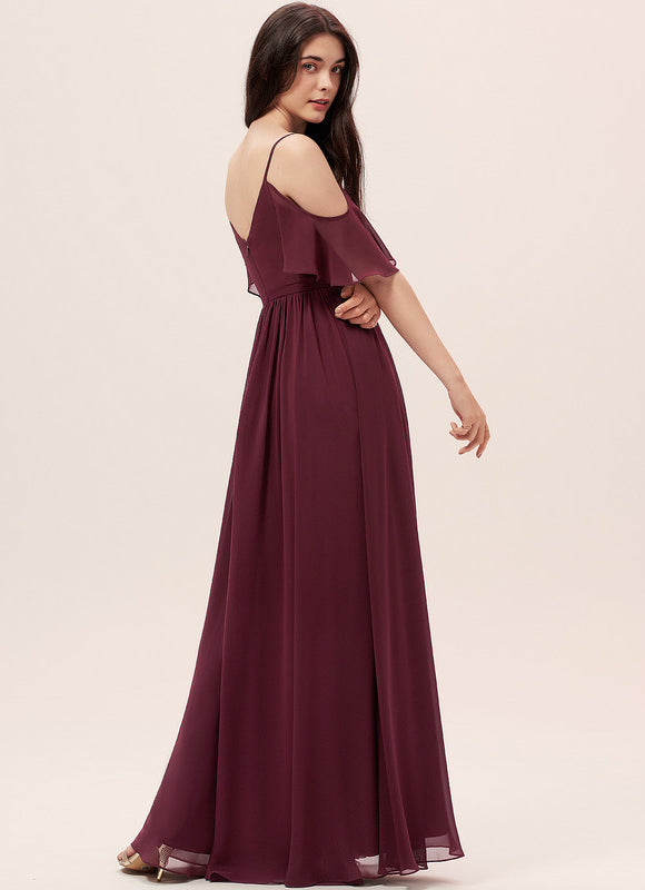 Robe Demoiselle D'Honneur À Volants Rose Pâle - gallery 3