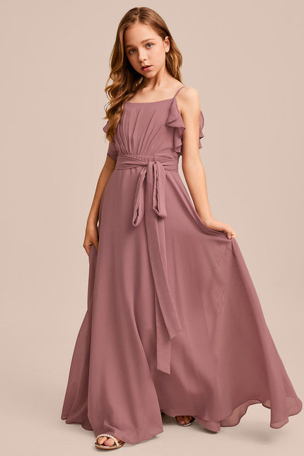 Robe Demoiselle D'Honneur Mousseline Ciel - gallery 6