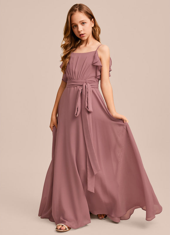 Robe Demoiselle D'Honneur Mousseline Ciel - gallery 6