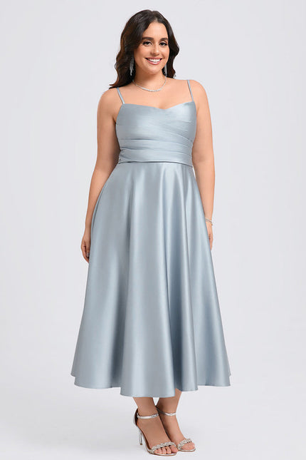 Robe Demoiselle D'Honneur Satin Céleste Doux - gallery 7