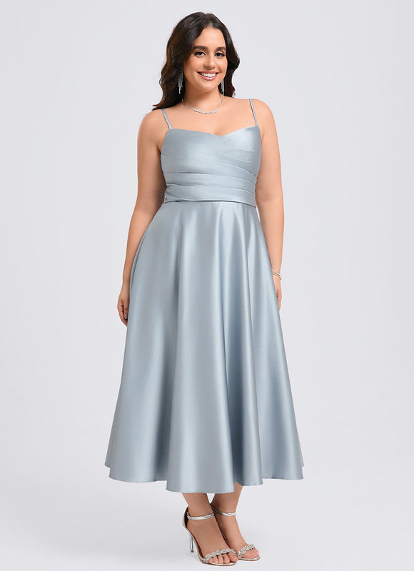 Robe Demoiselle D'Honneur Satin Céleste Doux - gallery 7