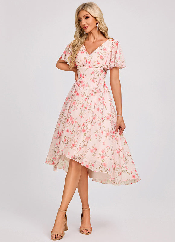 Robe Demoiselle D'Honneur Asymétrique Fluide - gallery 2