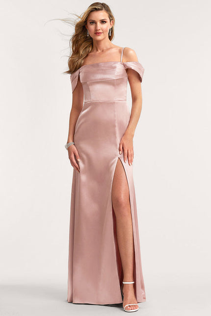 Robe Demoiselle D'Honneur Satin Rose Poudré - gallery 1