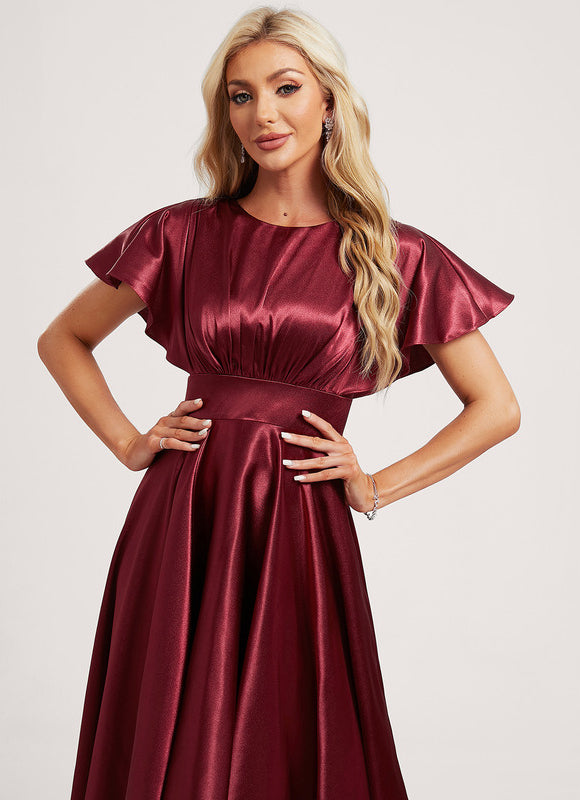 Robe Demoiselle D'Honneur Satinée Flamboyante - gallery 3