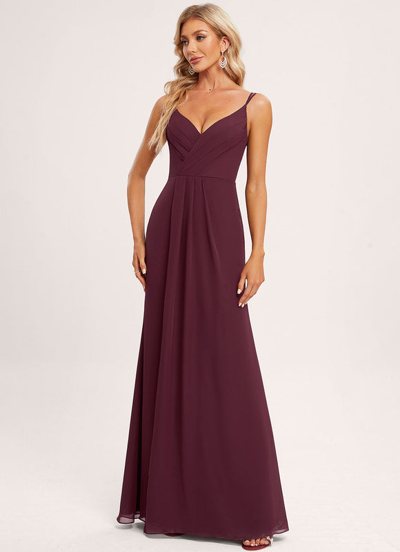 Robe Demoiselle D'Honneur À Volants Rose Pâle - gallery 2