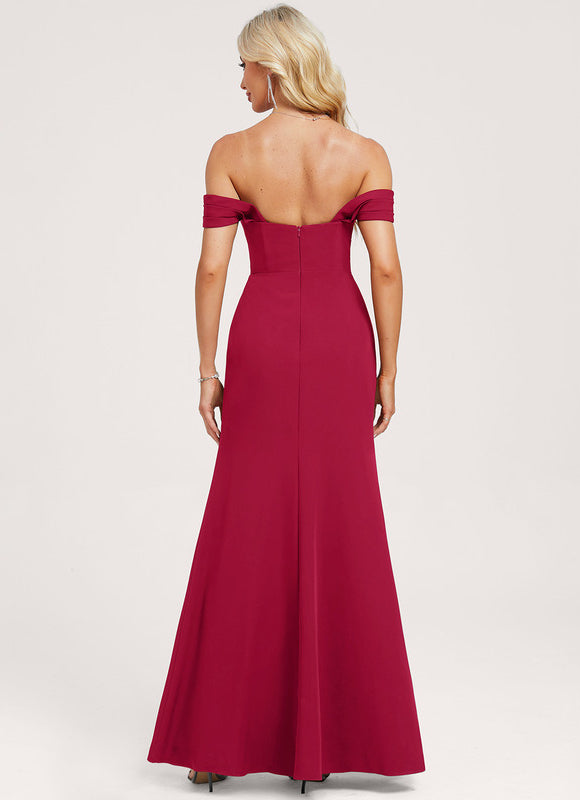 Robe Demoiselle D'Honneur Bordeaux Élégante - gallery 4