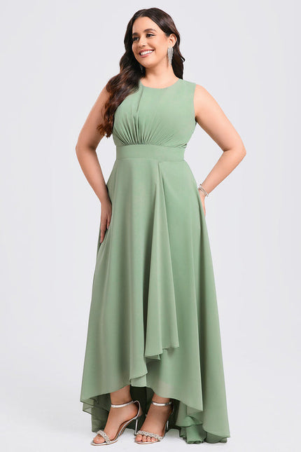 Robe Demoiselle D'Honneur Mousseline Verte - gallery 8