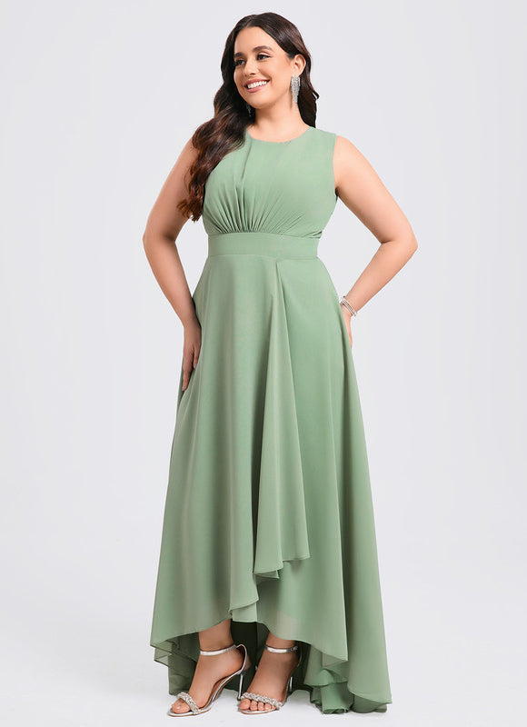 Robe Demoiselle D'Honneur Mousseline Verte - gallery 8