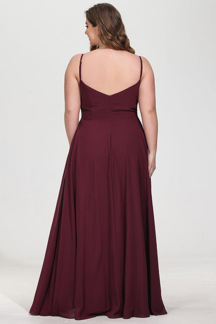 Robe Demoiselle D'Honneur Mousseline Beige - gallery 9