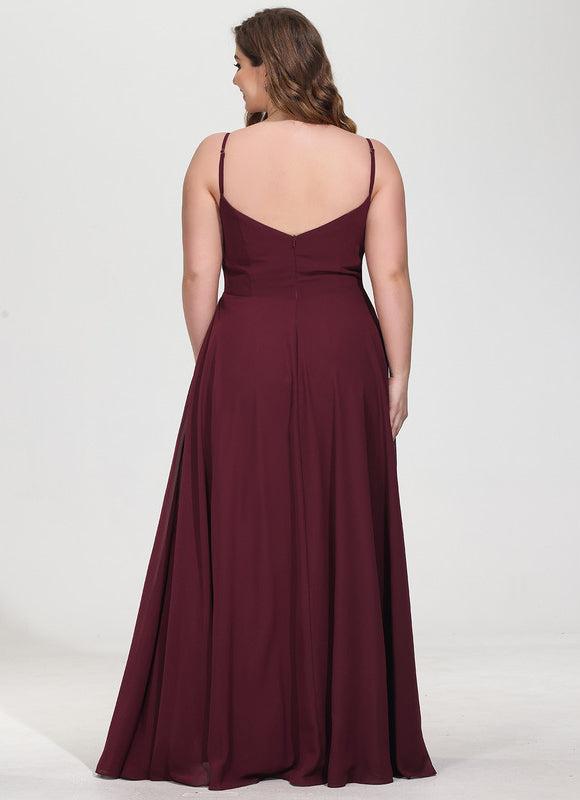 Robe Demoiselle D'Honneur Mousseline Beige - gallery 9