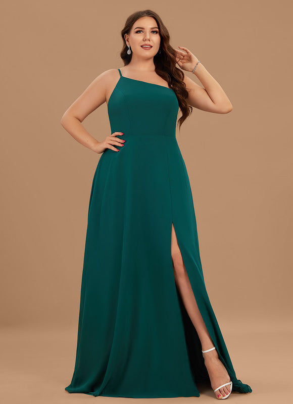 Robe Demoiselle D'Honneur Asymétrique Bordeaux - gallery 5