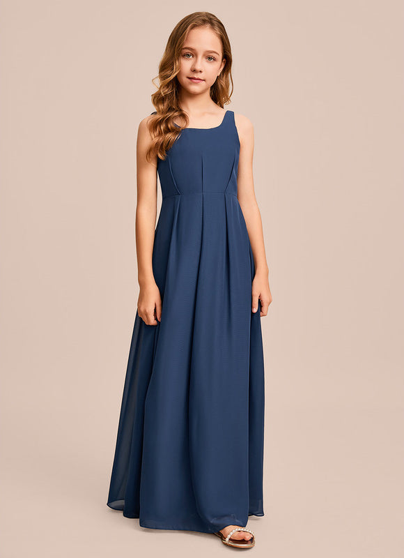 Robe Demoiselle D'Honneur Mousseline Ciel - gallery 3