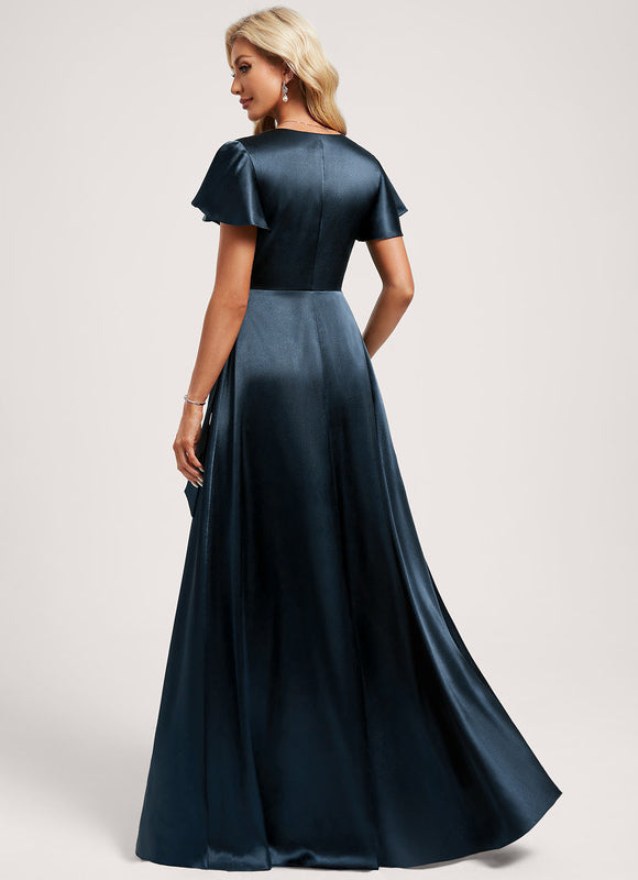 Robe Longue Satin Demoiselle D'Honneur - gallery 4