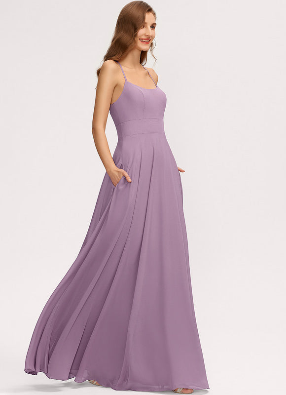 Robe Demoiselle D'Honneur Longue Beige Élégante - gallery 2