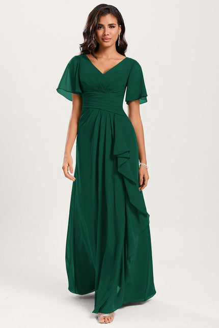 Robe Demoiselle D'Honneur À Volants Rose Pâle - gallery 4