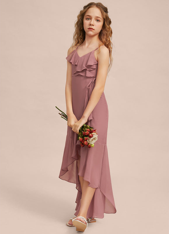 Robe Demoiselle D'Honneur Flottante Rosée - gallery 6