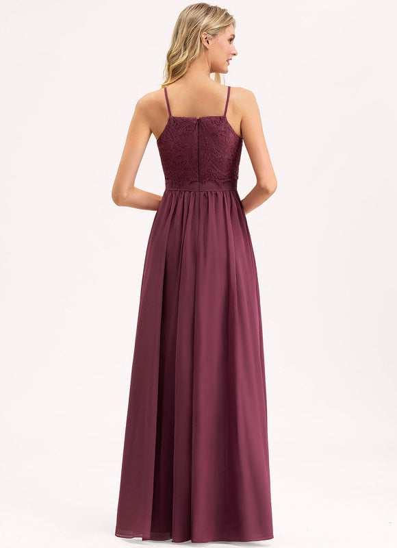 Robe Demoiselle D'Honneur Dentelle Bordeaux - gallery 3