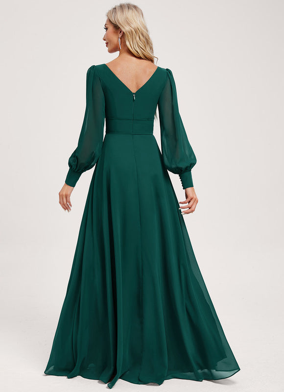 Robe Demoiselle D'Honneur Mousseline Beige - gallery 5