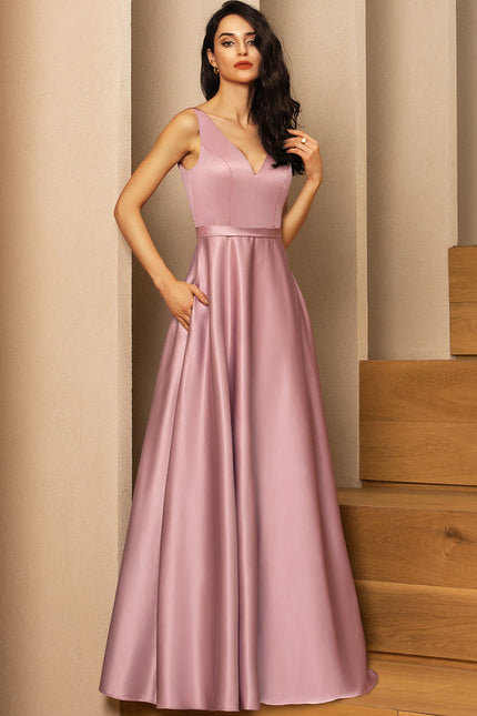Robe Demoiselle D'Honneur Rose Satin
