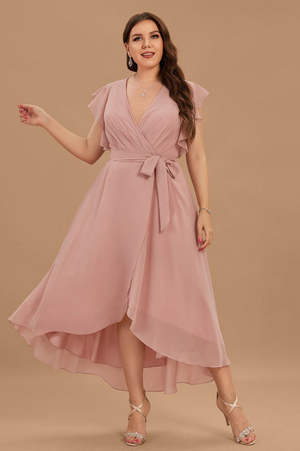 Robe Demoiselle D'Honneur Asymétrique Fluide - gallery 4