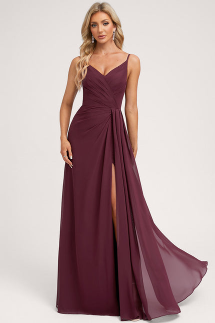 Robe Demoiselle D'Honneur À Volants Rose Pâle
