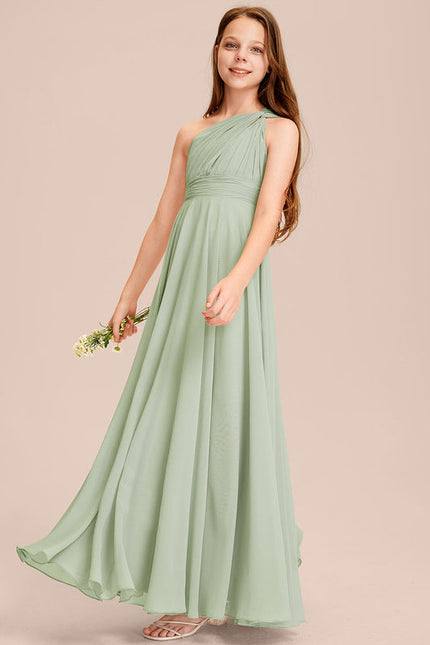 Robe Demoiselle D'Honneur Vert Poudré Élégant - gallery 4