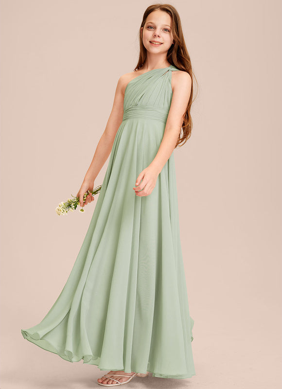 Robe Demoiselle D'Honneur Vert Poudré Élégant - gallery 4