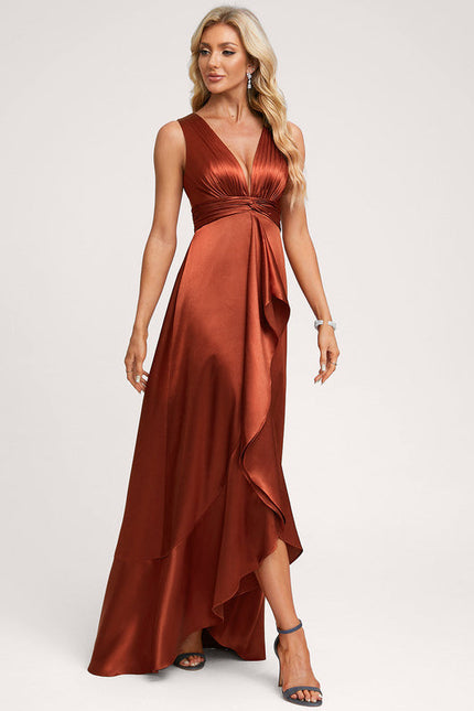 Robe Demoiselle D'Honneur En Satin - gallery 1