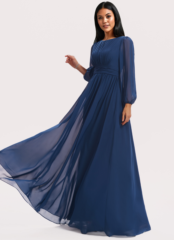 Robe Demoiselle D'Honneur Émeraude Fluide