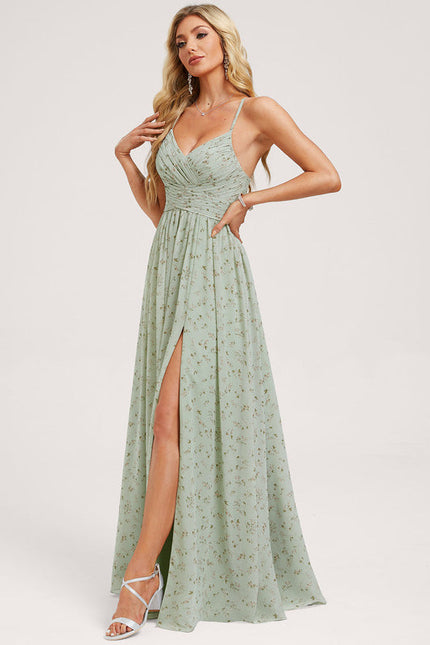 Robe Demoiselle D'Honneur Mousseline Beige - gallery 1