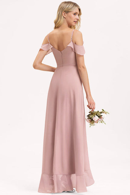 Robe Demoiselle D'Honneur Asymétrique Fluide - gallery 3