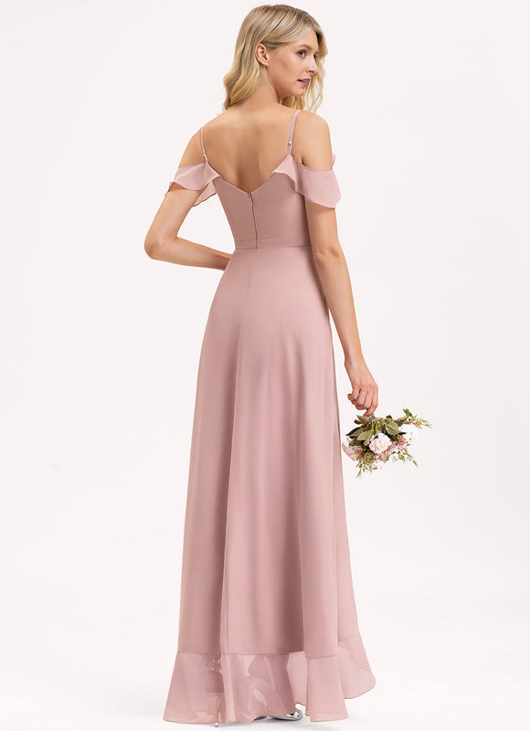 Robe Demoiselle D'Honneur Asymétrique Fluide - gallery 3