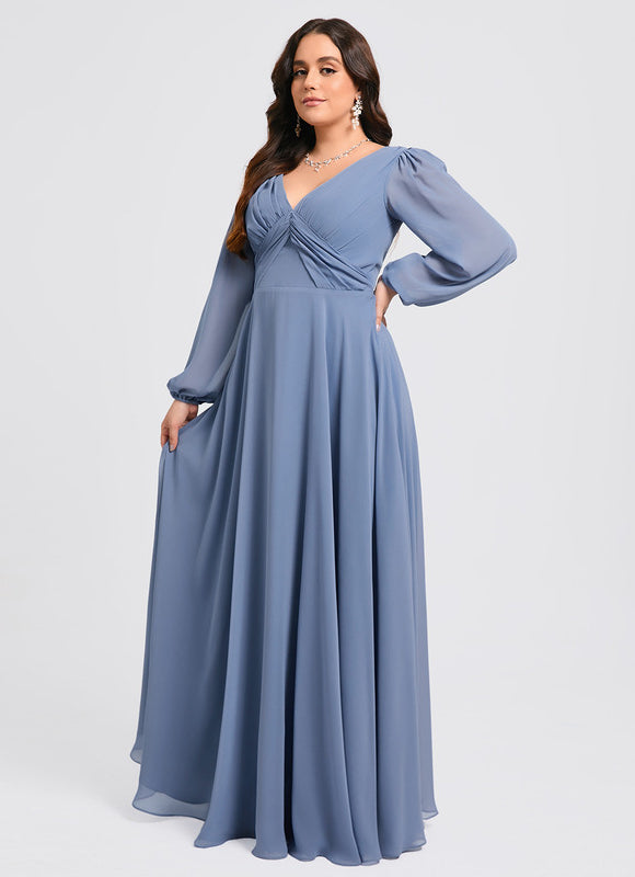 Robe Demoiselle D'Honneur Mousseline Beige - gallery 6