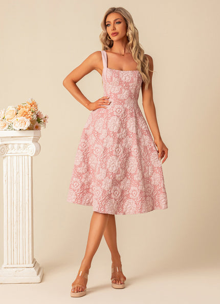 Robe Demoiselle D'Honneur Courte Rose