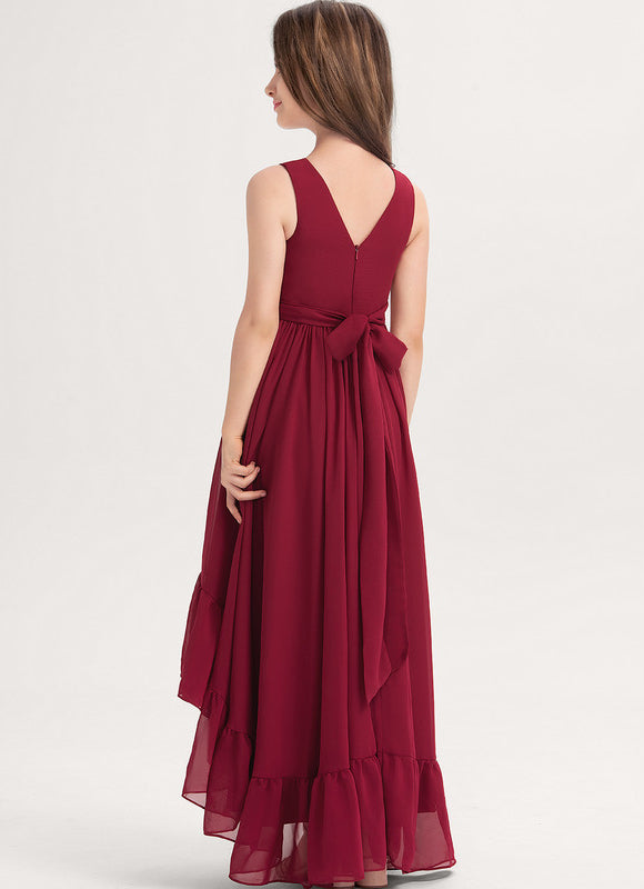 Robe Demoiselle D'Honneur Mousseline Froncée - gallery 4