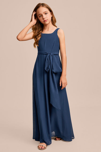 Robe Demoiselle D'Honneur Mousseline Ciel - gallery 7