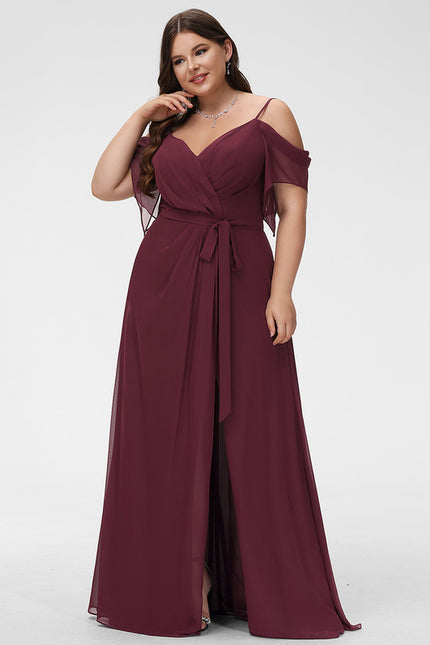 Robe Demoiselle D'Honneur À Volants Rose Pâle - gallery 9