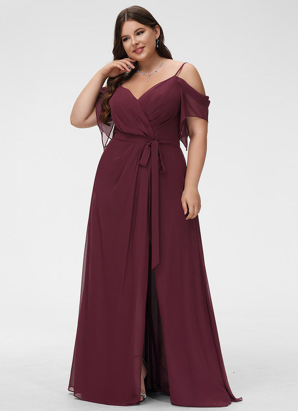 Robe Demoiselle D'Honneur À Volants Rose Pâle - gallery 9