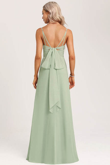 Robe Demoiselle D'Honneur À Volants Rose Pâle - gallery 4